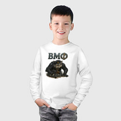 Лонгслив хлопковый детский Злой волк ВМФ, цвет: белый — фото 2