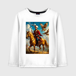Детский лонгслив Казак на коне с совами