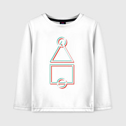 Лонгслив хлопковый детский Стиль игра в кальмара, цвет: белый