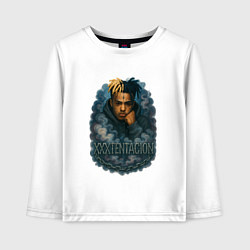 Лонгслив хлопковый детский XXXTentacion внутри облаков, цвет: белый