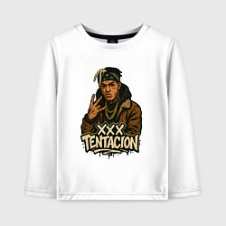 Лонгслив хлопковый детский XXXTentacion anime, цвет: белый