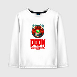 Лонгслив хлопковый детский Doom eternal logo, цвет: белый
