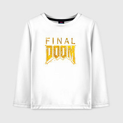 Лонгслив хлопковый детский Doom final gold logo, цвет: белый