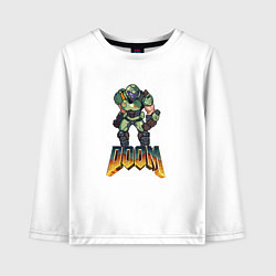 Лонгслив хлопковый детский Doom солдат марса, цвет: белый