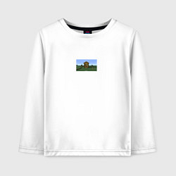 Лонгслив хлопковый детский Да ты че мем майнкрафт, цвет: белый