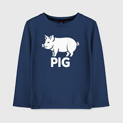 Лонгслив хлопковый детский Городская Свинья, цвет: тёмно-синий