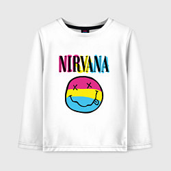 Лонгслив хлопковый детский Нирвана цветной, цвет: белый