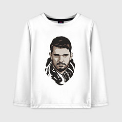 Лонгслив хлопковый детский Лука 77, цвет: белый