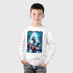 Лонгслив хлопковый детский Bender bending robot - mixed martial artist, цвет: белый — фото 2