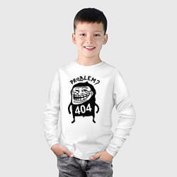 Лонгслив хлопковый детский Тролль хакер - ошибка 404, цвет: белый — фото 2