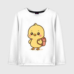 Детский лонгслив Цыпленок с рюкзаком