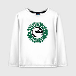Лонгслив хлопковый детский Mortal koffee, цвет: белый
