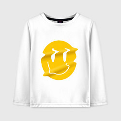 Лонгслив хлопковый детский Смайл, цвет: белый