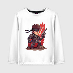 Лонгслив хлопковый детский Metal Gear Солид Снейк, цвет: белый