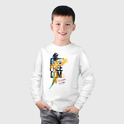 Лонгслив хлопковый детский Свободный попугай, цвет: белый — фото 2