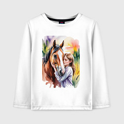 Лонгслив хлопковый детский Доверие, цвет: белый