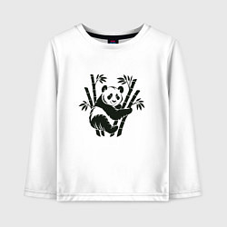 Лонгслив хлопковый детский Бамбуковый медведь, цвет: белый