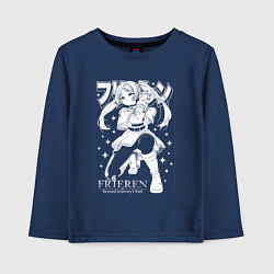 Лонгслив хлопковый детский Frieren - poster, цвет: тёмно-синий