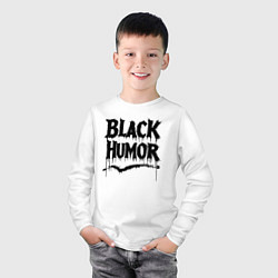 Лонгслив хлопковый детский Чёрный юмор в потеках, цвет: белый — фото 2