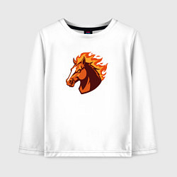 Детский лонгслив Лошадь с огненной гривой