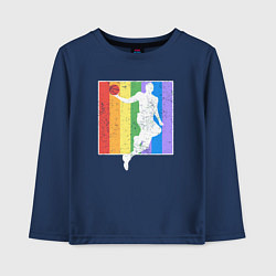 Лонгслив хлопковый детский Play basket, цвет: тёмно-синий