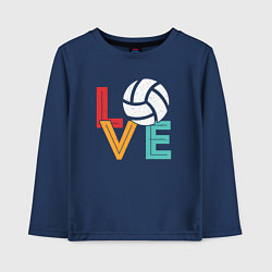 Лонгслив хлопковый детский Love volley, цвет: тёмно-синий