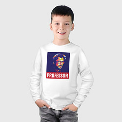 Лонгслив хлопковый детский Professor, цвет: белый — фото 2