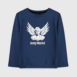 Лонгслив хлопковый детский Энди Уорхол с ангельскими крыльями, цвет: тёмно-синий