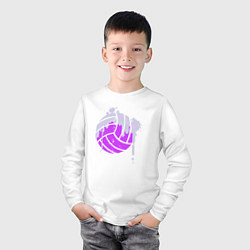 Лонгслив хлопковый детский Purple ball, цвет: белый — фото 2