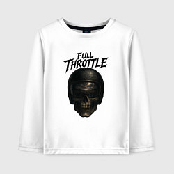Лонгслив хлопковый детский Full throttle Череп мотоциклиста, цвет: белый