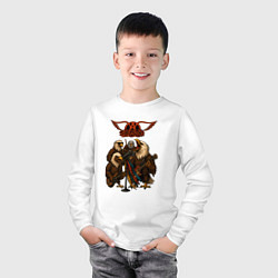 Лонгслив хлопковый детский Aerosmith в виде орлов, цвет: белый — фото 2