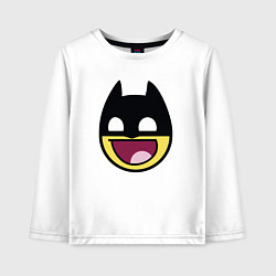 Лонгслив хлопковый детский Batman smile, цвет: белый