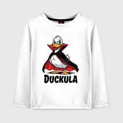 Лонгслив хлопковый детский Утка - вампир, цвет: белый