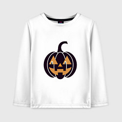 Лонгслив хлопковый детский Тыква Джек фонарь Хэллоуин, цвет: белый