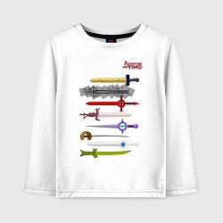 Лонгслив хлопковый детский Adventure time swords, цвет: белый