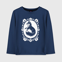 Детский лонгслив Лиса в цветочной раме