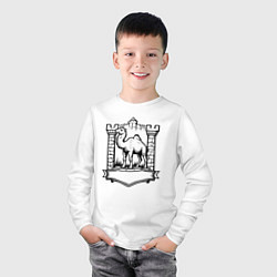Лонгслив хлопковый детский Верблюд у стен крепости Челябинск, цвет: белый — фото 2