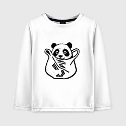 Лонгслив хлопковый детский Милая панда в пакете, цвет: белый
