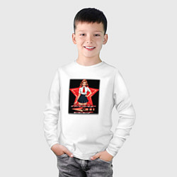 Лонгслив хлопковый детский Back to the USSR, цвет: белый — фото 2
