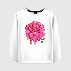 Лонгслив хлопковый детский Dripping brain, цвет: белый