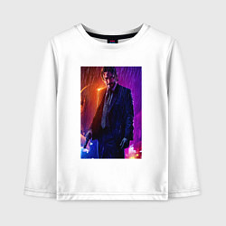 Лонгслив хлопковый детский Джон Уик под дождём, цвет: белый