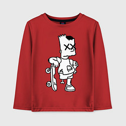 Лонгслив хлопковый детский Bart Simpsons Zombie, цвет: красный