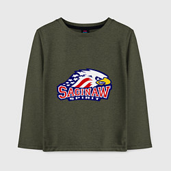 Лонгслив хлопковый детский HC Saginaw Spirit, цвет: меланж-хаки