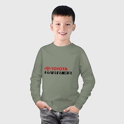 Лонгслив хлопковый детский Toyota Harrier, цвет: авокадо — фото 2