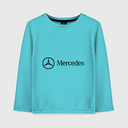 Лонгслив хлопковый детский Mercedes Logo, цвет: бирюзовый