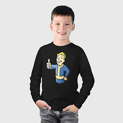 Лонгслив хлопковый детский Fallout vault boy, цвет: черный — фото 2