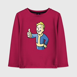 Лонгслив хлопковый детский Fallout vault boy, цвет: маджента