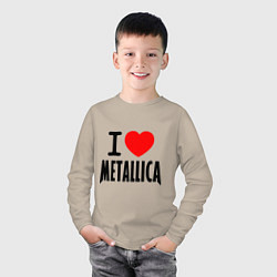 Лонгслив хлопковый детский I love Metallica, цвет: миндальный — фото 2