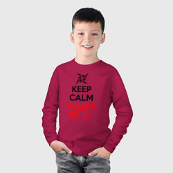 Лонгслив хлопковый детский Keep Calm & Justice For All, цвет: маджента — фото 2