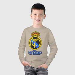 Лонгслив хлопковый детский Real Madrid, цвет: миндальный — фото 2